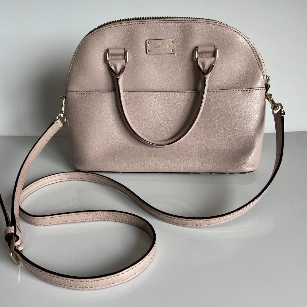 Kate Spade Sadie Taupe Dome Shaped Satchel Crossbody Purse